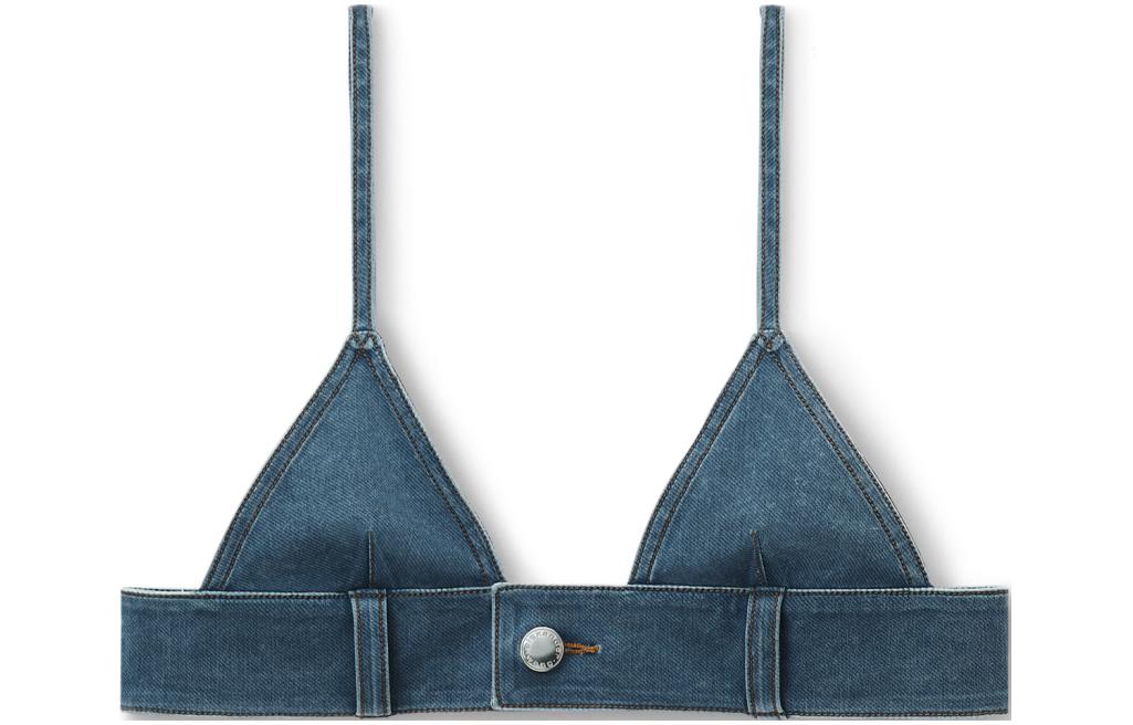 (Women) Alexander Wang Buttoned Denim Bralette Light Blue 1CC2248162406A
