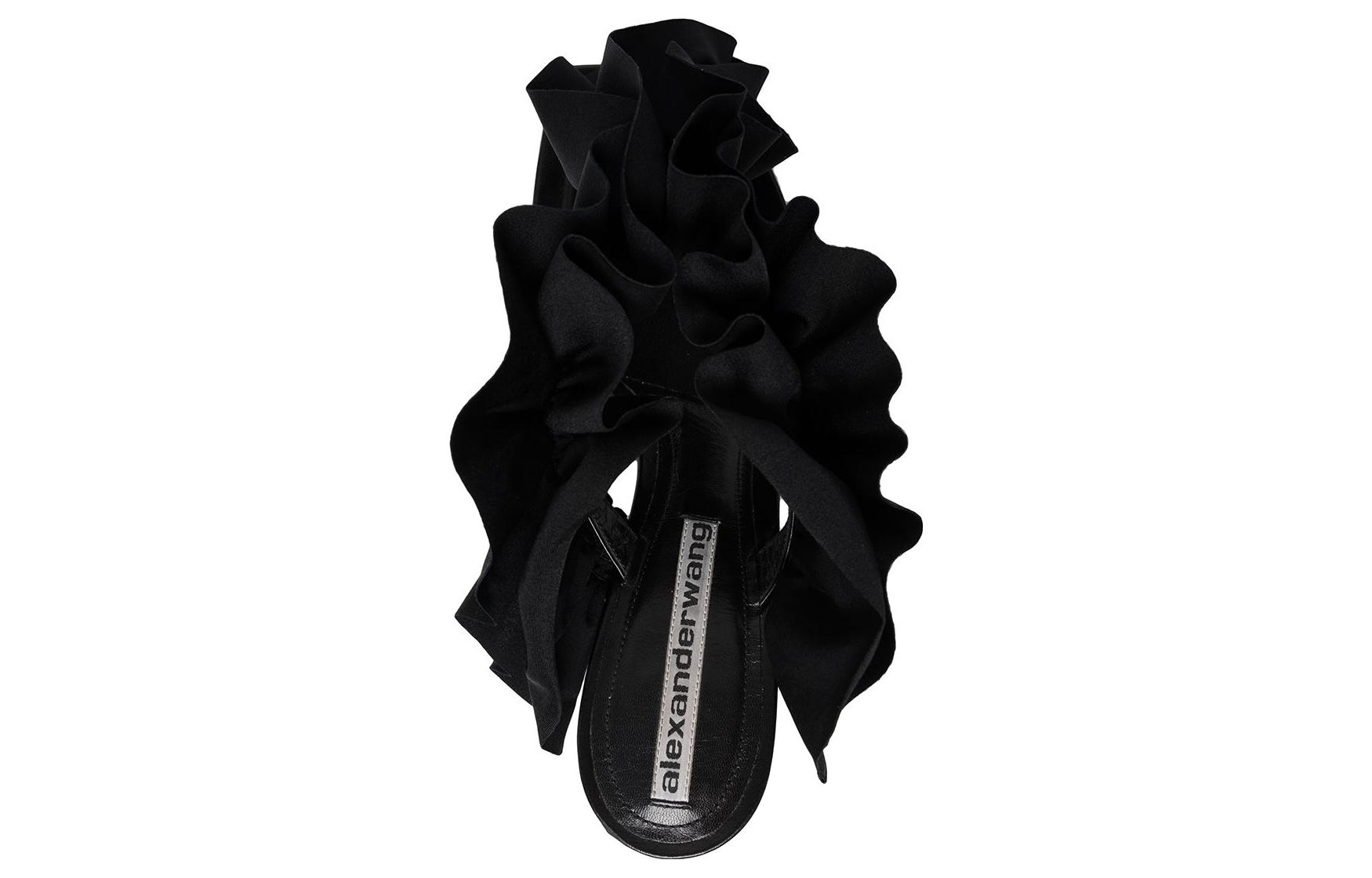 (W) Alexander Wang Celeste 65 'Leica Pleated Trim Sandals Black' 圖 5