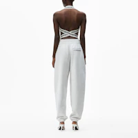 Details for (W) Alexander Wang Seluar Jogger Rendah Logo Klasik Kelabu 4CC1204061-050