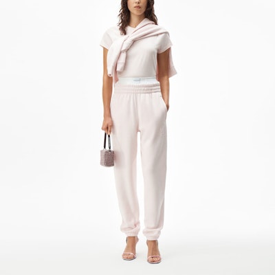 (Women) Alexander Wang Classic Logo Mid-Rise Sweatpants Pink 4CC1204061-683 Lookbook (Women) Alexander Wang Classic Logo Mid-Rise Sweatpants Pink 4CC1204061-683