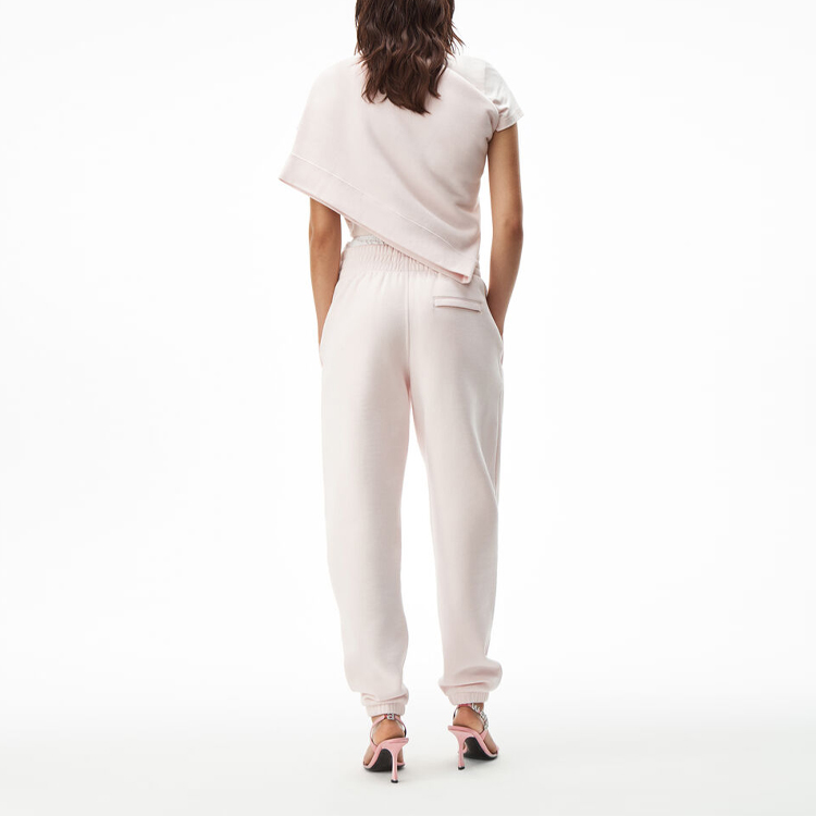 Shop (Women) Alexander Wang Classic Logo Mid-Rise Sweatpants Pink 4CC1204061-683