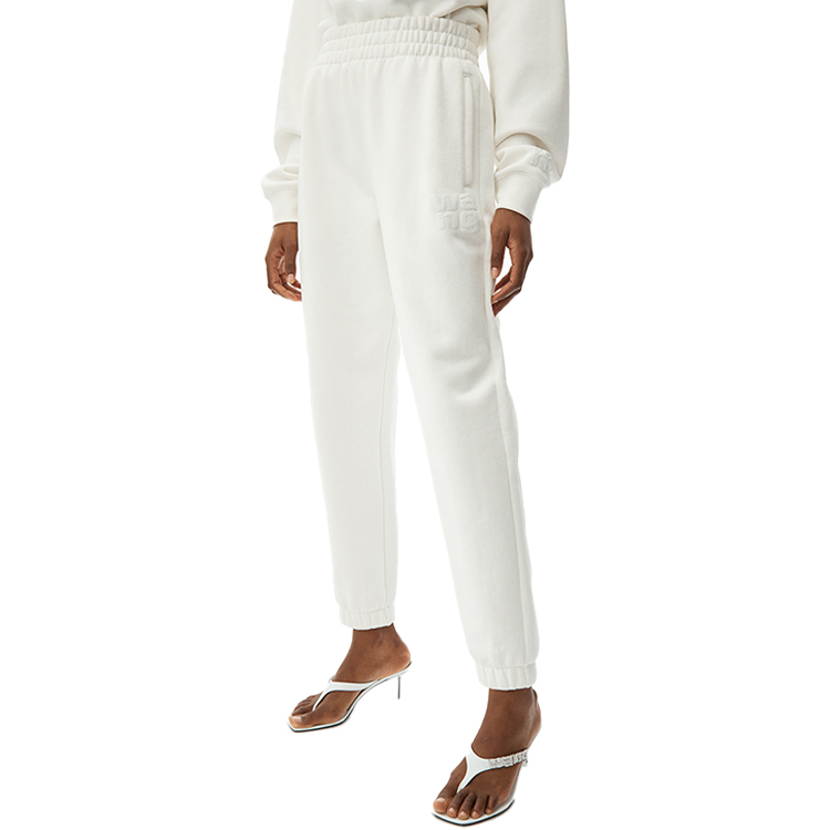 Purchase (W) Alexander Wang Celana Panjang Logo Klasik Putih 4CC1204061-100