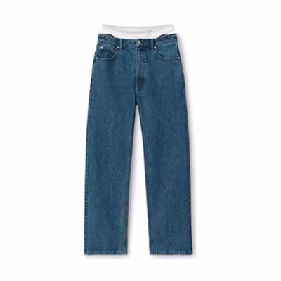 (Women) Alexander Wang Cleanfit Layered Flared Straight Jeans Women - Dark Blue. 4DC4234127-401
