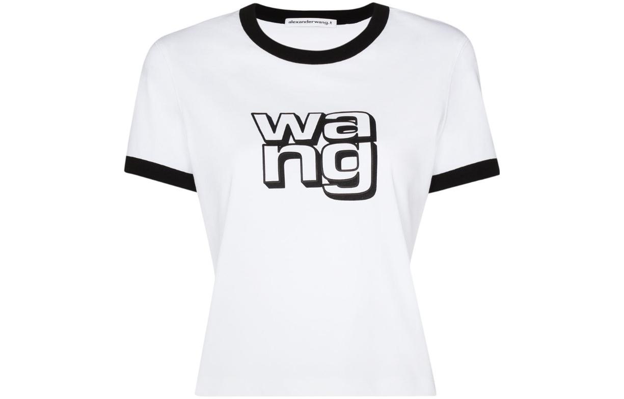 (Women) Alexander Wang Colorblock Logo Print Crewneck T-Shirt - White 4CC2201125 圖 2