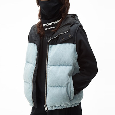 (W) アレキサンダーワン カラーブロック キルティングベスト ミックス素材 4DC1212811-281 Purchase (W) アレキサンダーワン カラーブロック キルティングベスト ミックス素材 4DC1212811-281