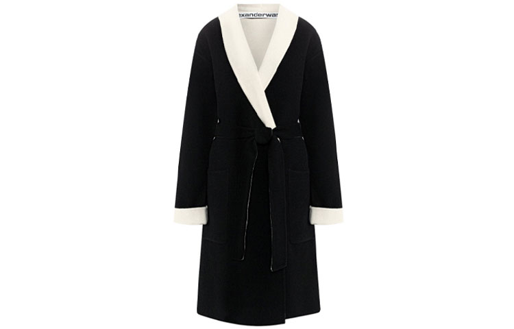 (Women) Alexander Wang Colorblock Wrap Coat Black 1W493056C2-001