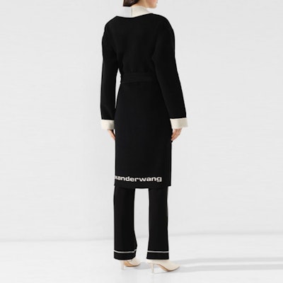 (W) 亚历山大王拼色黑色围裹大衣 1W493056C2-001 Purchase (W) 亚历山大王拼色黑色围裹大衣 1W493056C2-001