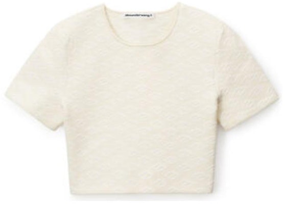 (W) 亚历山大王紧凑型尼龙提花短款上衣女款米白色 4KC3231056-131 Order (W) 亚历山大王紧凑型尼龙提花短款上衣女款米白色 4KC3231056-131