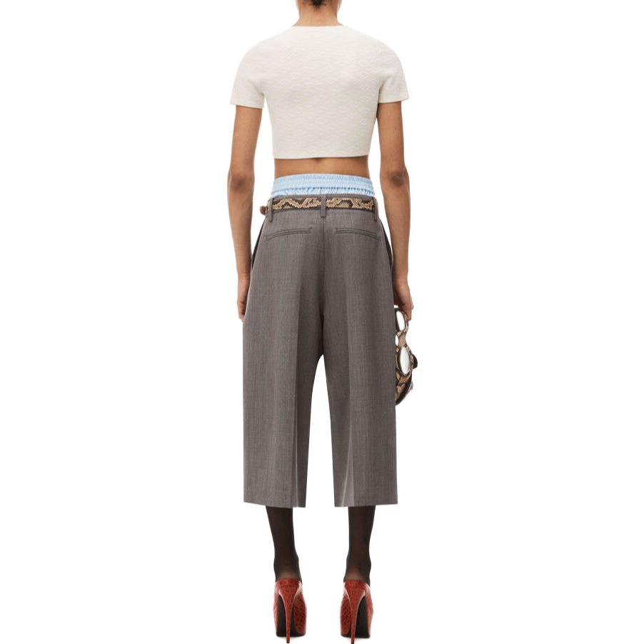 Shop (W) 亚历山大王紧凑型尼龙提花短款上衣女款米白色 4KC3231056-131