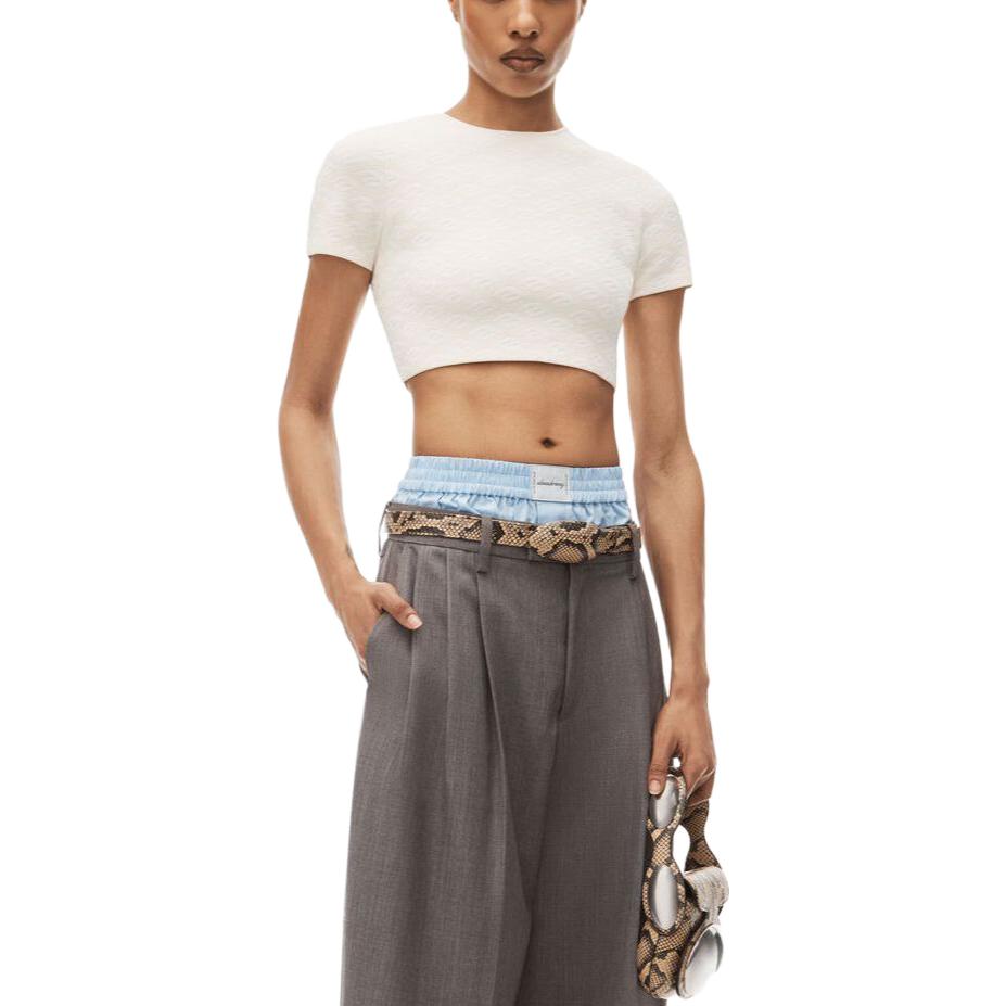 Purchase (W) 亚历山大王紧凑型尼龙提花短款上衣女款米白色 4KC3231056-131