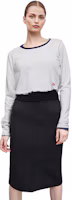 Lookbook (Women) Alexander Wang Contrast Trim Crewneck Knit Long Sleeve T-Shirt Grey Women SS24 4CC1241443-GREY