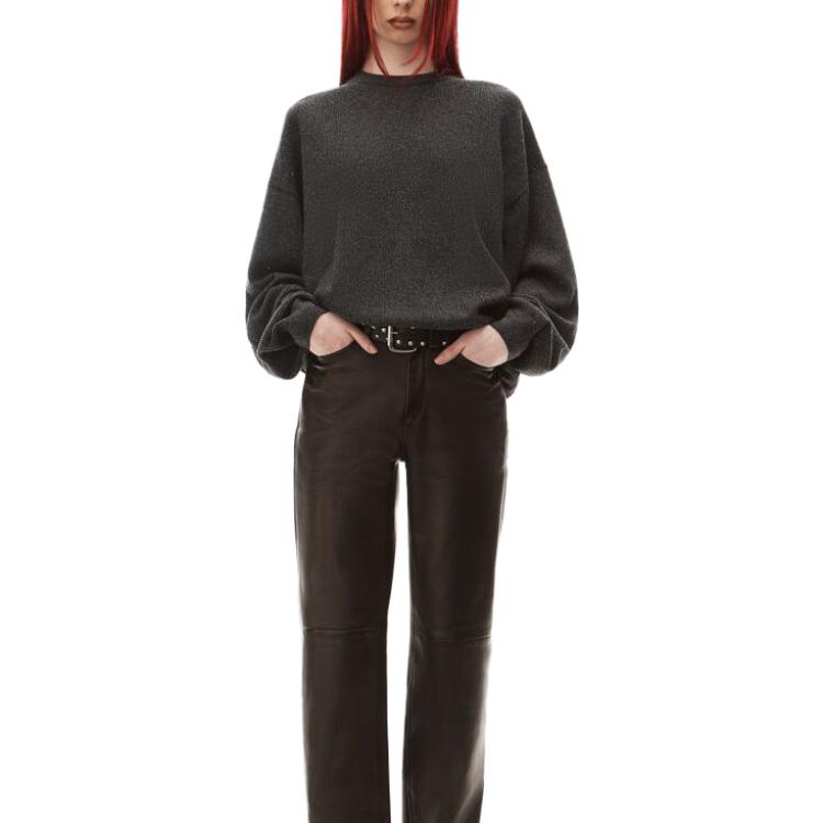 Lookbook (W) Alexander Wang 圓領羊絨毛衣 灰黑色 1KC3231021-063