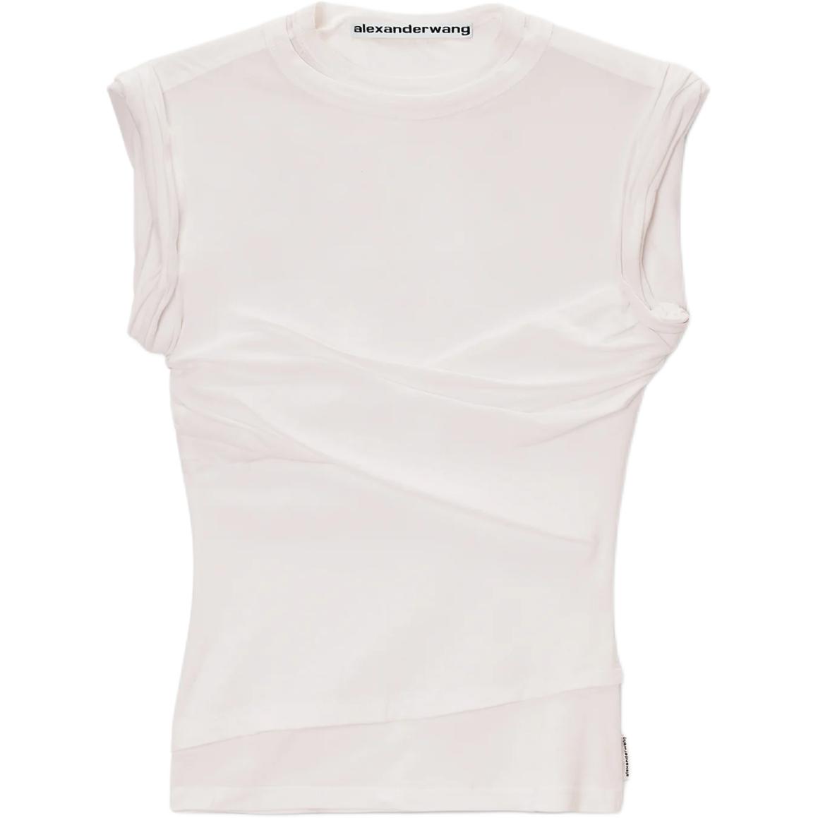 (Women) Alexander Wang Cropped Solid Twist Detail Slim Tank Top 1CC3261352100