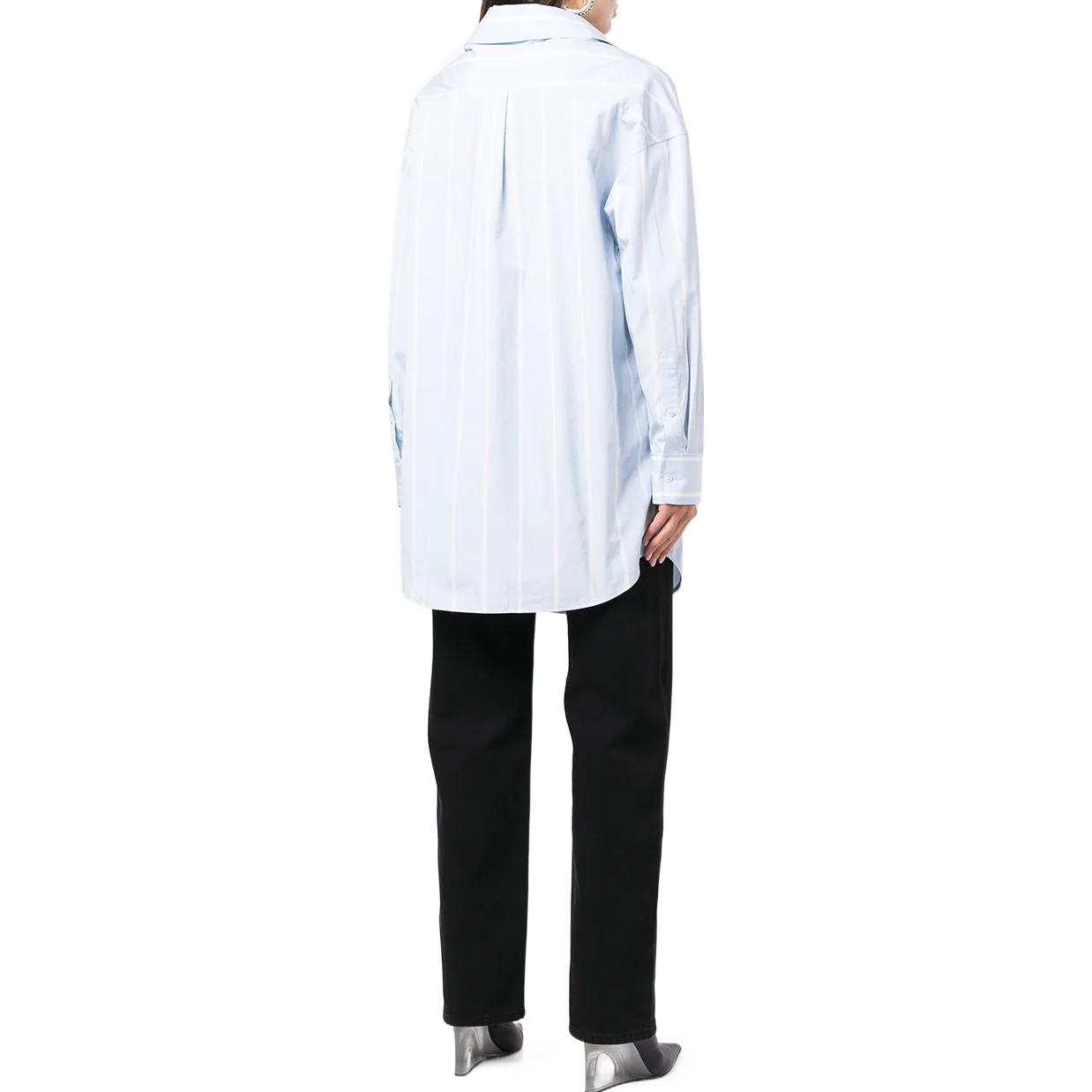 Shop (Women) Alexander Wang Crystal-Embellished Striped Long-Sleeve Shirt Women Blue 1WC1231759-425