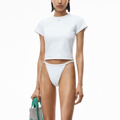 (W) Alexander Wang Camiseta de Punto con Logo de Cristal Blanca 4CC3211275-100 Lookbook (W) Alexander Wang Camiseta de Punto con Logo de Cristal Blanca 4CC3211275-100
