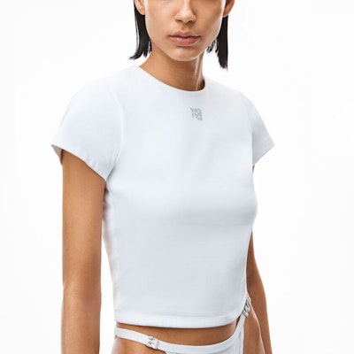 (W) Alexander Wang Camiseta de Punto con Logo de Cristal Blanca 4CC3211275-100 Purchase (W) Alexander Wang Camiseta de Punto con Logo de Cristal Blanca 4CC3211275-100