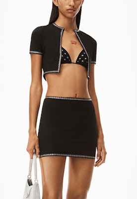 (W) 알렉산더왕 크리스탈 나일론 미드라이즈 캐주얼 스커트 여성 - 블랙. 1KC2235009-001 Purchase (W) 알렉산더왕 크리스탈 나일론 미드라이즈 캐주얼 스커트 여성 - 블랙. 1KC2235009-001