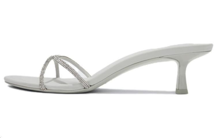 (W) Alexander Wang Dahlia Leather Slides 'Versatile Grey'