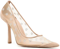 Shop (Women) Alexander Wang Delphine 'Beige Crystal Mesh Pointed Toe Stilettos' 30223P009928