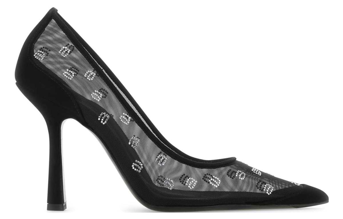 (W) Alexander Wang Delphine 'Black Crystal Mesh Pointed High Heels' 圖 2