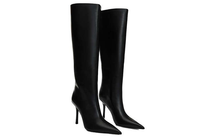 (W) Alexander Wang Delphine 'Black Leather Pointed Toe High Boot' 圖 4