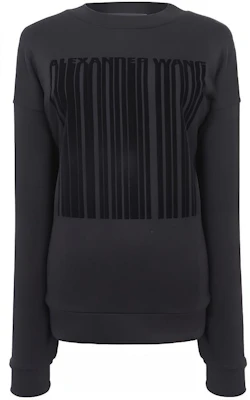 (W) Alexander Wang 扭曲Logo印花黑色女款圓領長袖衫 1W271203U3-044 Buy (W) Alexander Wang 扭曲Logo印花黑色女款圓領長袖衫 1W271203U3-044