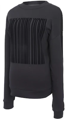 (W) Alexander Wang 扭曲Logo印花黑色女款圓領長袖衫 1W271203U3-044 Shop (W) Alexander Wang 扭曲Logo印花黑色女款圓領長袖衫 1W271203U3-044