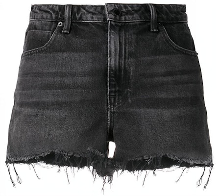 (Women) Alexander Wang Distressed Bite Cutoff Denim Shorts in Washed Gray/Black 4D994038AD-015 Buy (Women) Alexander Wang Distressed Bite Cutoff Denim Shorts in Washed Gray/Black 4D994038AD-015