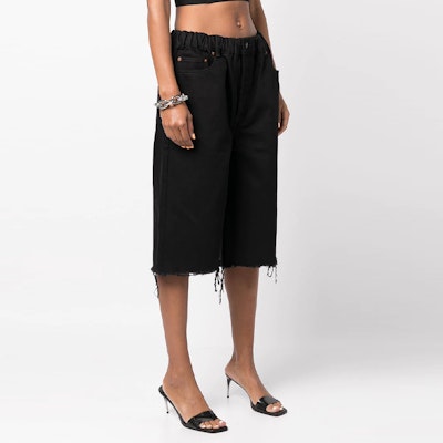 (W) アレキサンダーワン ディストレスト ブラック デニム ショーツ 4DC4214035-001 Shop (W) アレキサンダーワン ディストレスト ブラック デニム ショーツ 4DC4214035-001