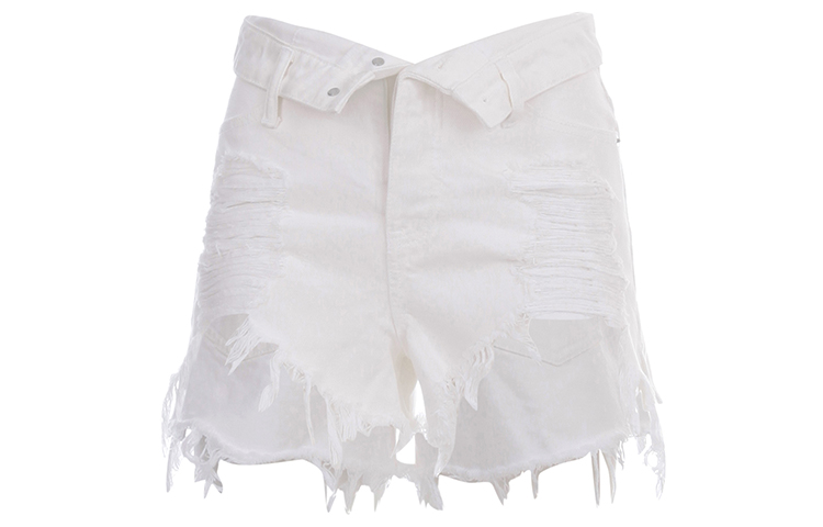 (Women) Alexander Wang Distressed Flag Denim Shorts White 4DC1204685-100 圖 2
