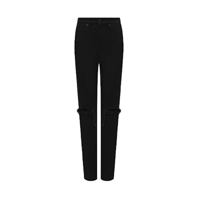 (Women) Alexander Wang Distressed High-Waisted Black Denim Jeans Women. 4DC2214929-001