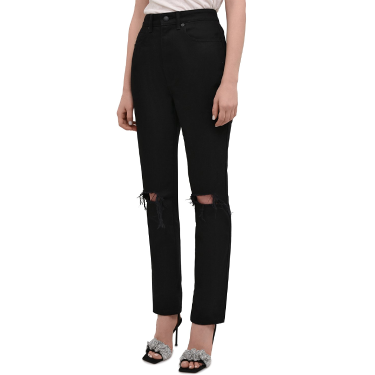 Purchase (Women) Alexander Wang Distressed High-Waisted Black Denim Jeans Women. 4DC2214929-001