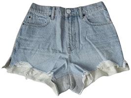 (Women) Alexander Wang Distressed Pleated Denim Shorts with Pockets 4D994123AD (Women) Alexander Wang Distressed Pleated Denim Shorts with Pockets 4D994123AD