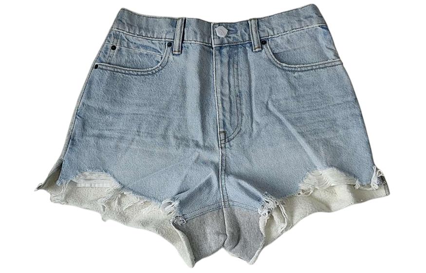 Order (W) Alexander Wang Seluar Pendek Denim Pleated Distressed dengan Poket 4D994123AD