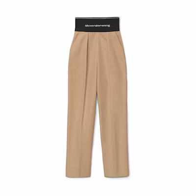 (Women) Alexander Wang Elastic Waist Logo Stretch Casual Pants. 1WC2214345-282