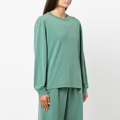 (Women) Alexander Wang Embossed Logo Crewneck Long Sleeve T-Shirt Women’s Green 4CC3211254-303 Purchase (Women) Alexander Wang Embossed Logo Crewneck Long Sleeve T-Shirt Women’s Green 4CC3211254-303