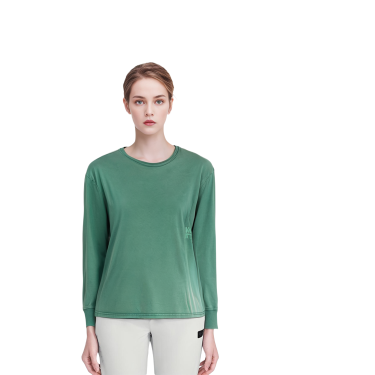 Details for (Women) Alexander Wang Embossed Logo Crewneck Long Sleeve T-Shirt Women’s Green 4CC3211254-303