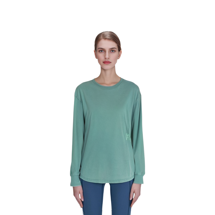 Sizing (Women) Alexander Wang Embossed Logo Crewneck Long Sleeve T-Shirt Women’s Green 4CC3211254-303