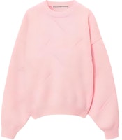 (Women) Alexander Wang Embossed Logo Fleece Pullover Crewneck Sweater Loose Fit 1KC4231041-671 (Women) Alexander Wang Embossed Logo Fleece Pullover Crewneck Sweater Loose Fit 1KC4231041-671