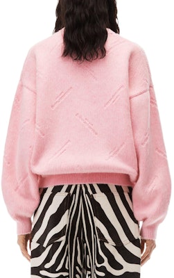 (W) 亚历山大王压纹标志宽松版羊毛圆领毛衣 1KC4231041-671 Shop (W) 亚历山大王压纹标志宽松版羊毛圆领毛衣 1KC4231041-671