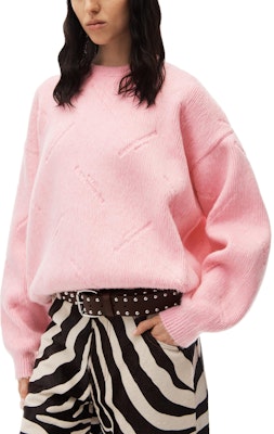 (W) 亚历山大王压纹标志宽松版羊毛圆领毛衣 1KC4231041-671 Purchase (W) 亚历山大王压纹标志宽松版羊毛圆领毛衣 1KC4231041-671