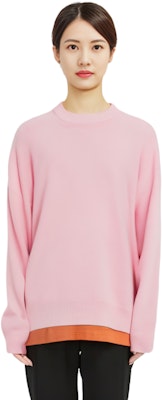 (W) 亚历山大王压纹标志宽松版羊毛圆领毛衣 1KC4231041-671 Sizing (W) 亚历山大王压纹标志宽松版羊毛圆领毛衣 1KC4231041-671