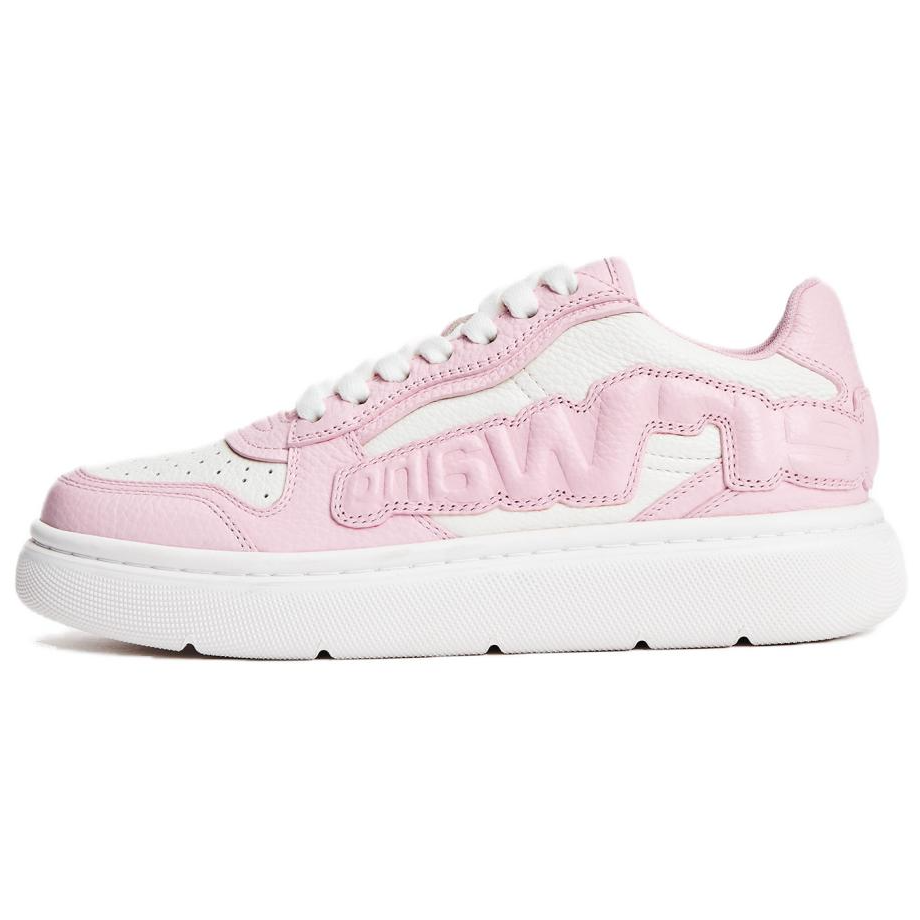 (Women) Alexander Wang Embossed Logo Pink Low-Top Leather Sneakers for Women. 30324S069972