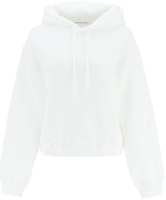 (Women) Alexander Wang Embossed Logo Pullover Hoodie White. 4CC3222069-100-WHITE (Women) Alexander Wang Embossed Logo Pullover Hoodie White. 4CC3222069-100-WHITE