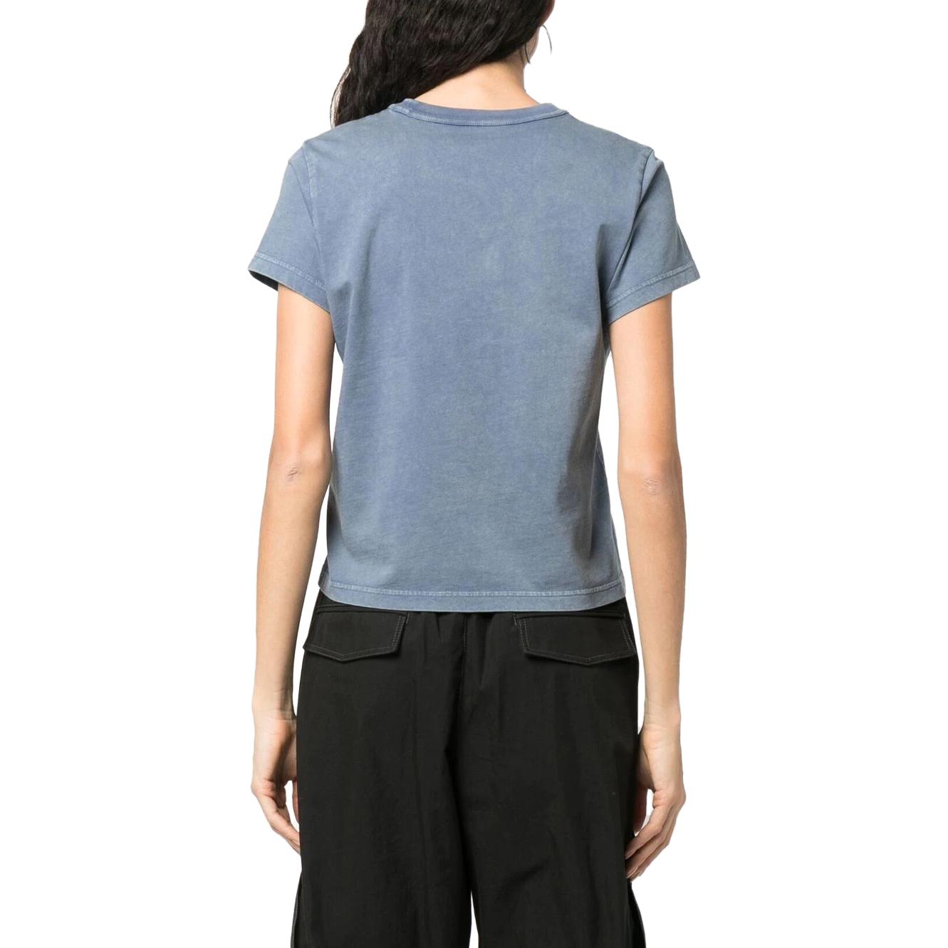 Shop (W) 알렉산더 왕 에센셜 로고 프린트 크루넥 티셔츠 여성 미스티 블루 SS24. 4CC3221358-077