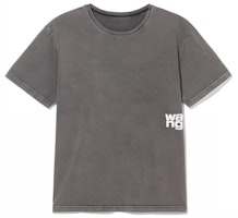 (Women) Alexander Wang Essential Printed Logo Foam Detail T-Shirt SS24 Dark Grey 4CC3221357-011 (Women) Alexander Wang Essential Printed Logo Foam Detail T-Shirt SS24 Dark Grey 4CC3221357-011