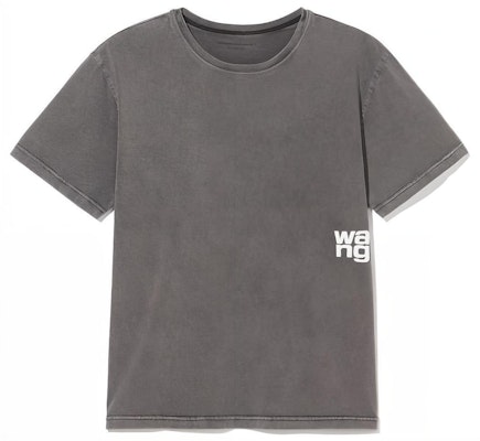 (Women) Alexander Wang Essential Printed Logo Foam Detail T-Shirt SS24 Dark Grey 4CC3221357-011 Buy (Women) Alexander Wang Essential Printed Logo Foam Detail T-Shirt SS24 Dark Grey 4CC3221357-011