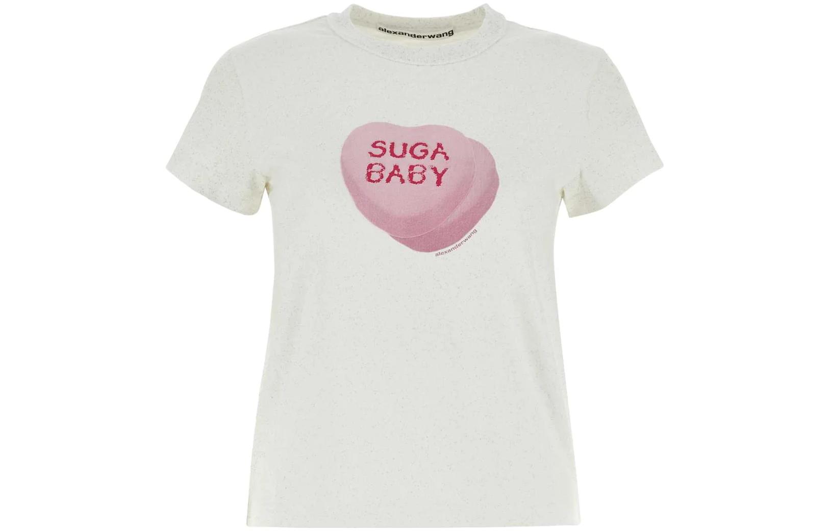 (Women) Alexander Wang Exclusive Logo Print Crewneck T-Shirt  White 1CC3231830-111