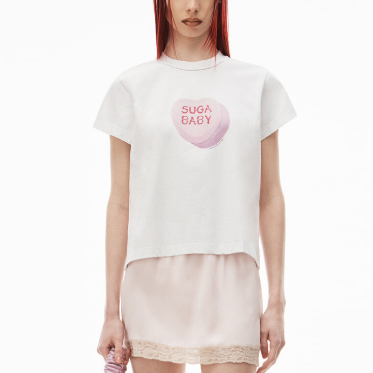 (Women) Alexander Wang Exclusive Logo Print Crewneck T-Shirt  White 1CC3231830-111 圖 4