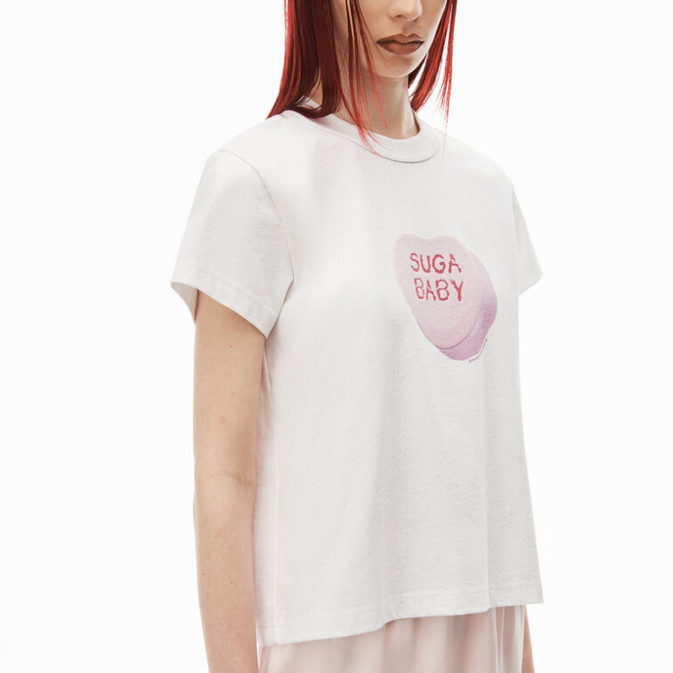 (Women) Alexander Wang Exclusive Logo Print Crewneck T-Shirt  White 1CC3231830-111 圖 5